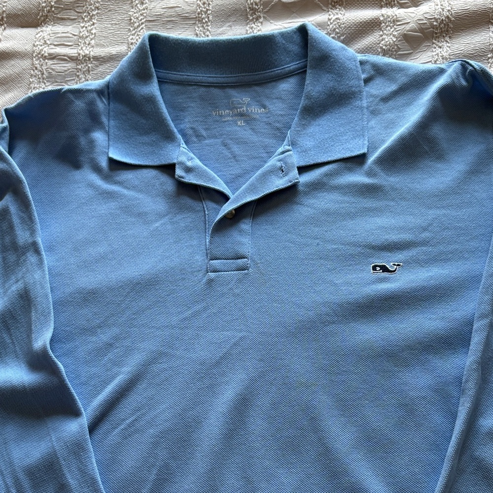 Vineyard Vines Men’s Sky Blue Long-Sleeve Polo